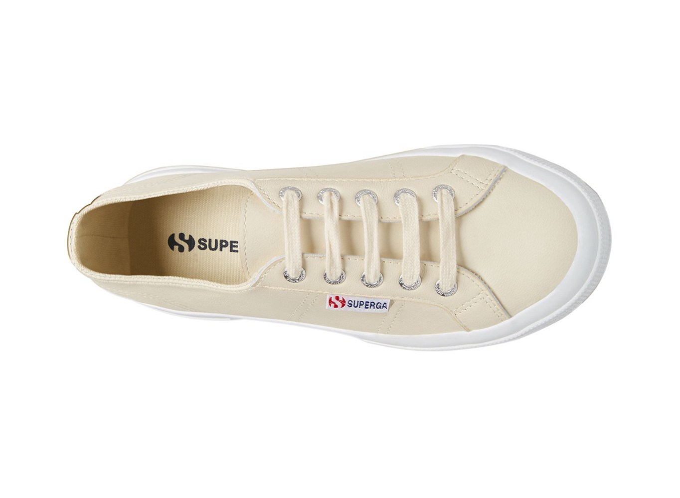 Superga Sneakers Womens - 2750 Naplngcotu Leather - Beige - SQUDW7359